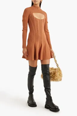 Dion Lee Stirrup Corset Mini Dress Tan Size 12 for rent on The Volte - image 1