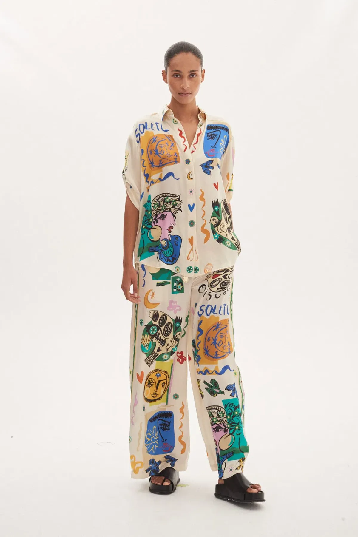 Alemais Soleil Oversized Shirt and Pant Set Print Size 8 - Image 1