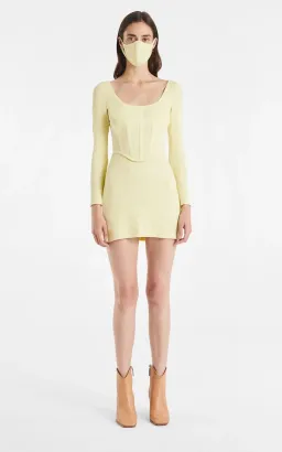 Dion Lee Rib Corset Mini Dress in Lemon Yellow Size 8 / S for rent on The Volte - image 2