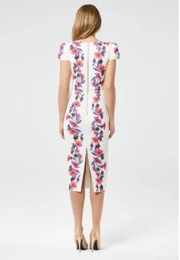 Yeojin Bae Double Crepe Floral Vine Therese Midi Dress White Size 8  for rent on The Volte - image 2