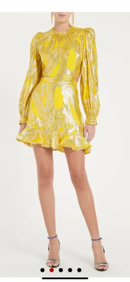 Rebecca Vallance Navarro Long Sleeve Mini Dress Yellow Size 12  for rent on The Volte - image 2