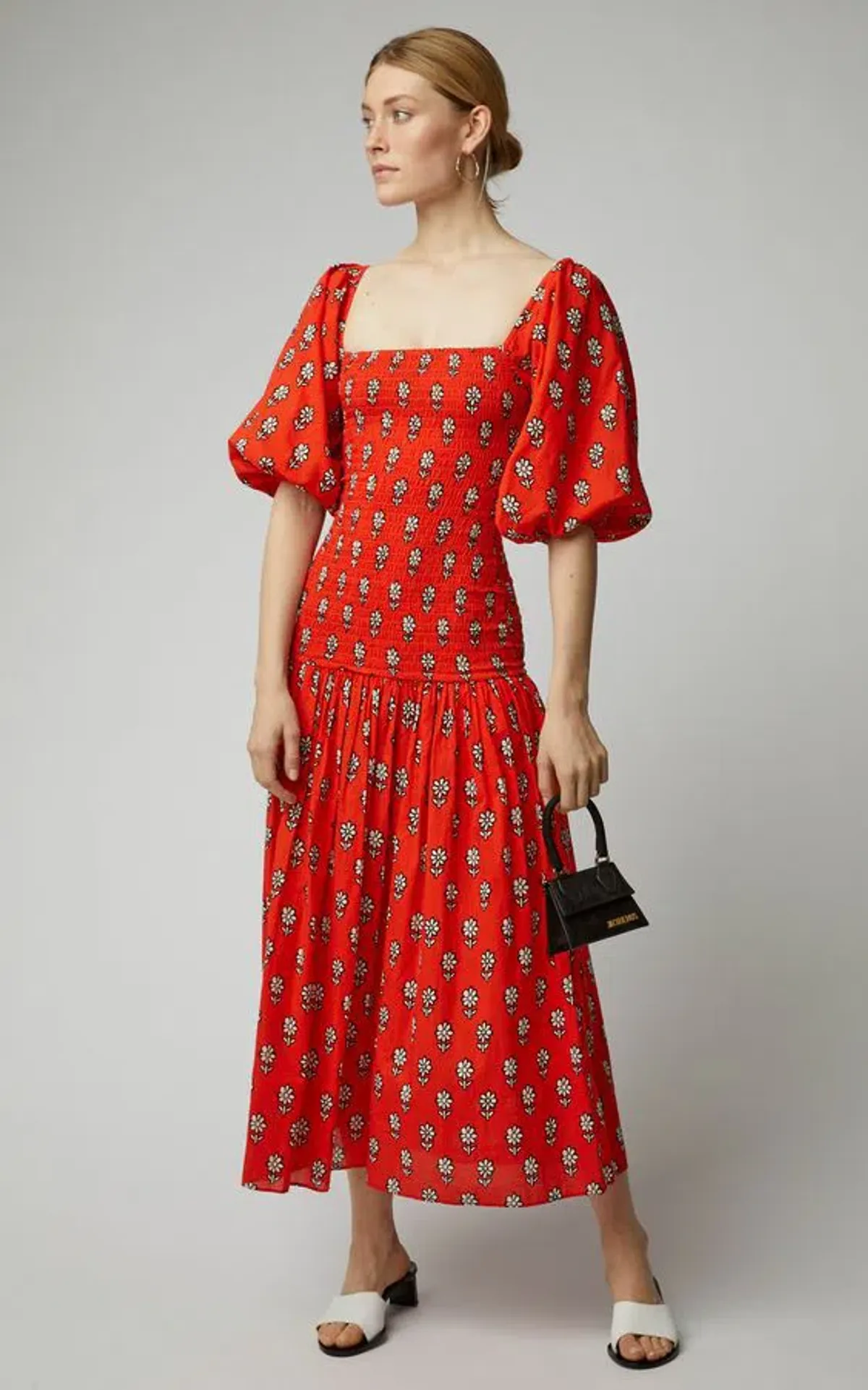 Rhode Harper Midi Dress Red/Print Size 10 - Image 1