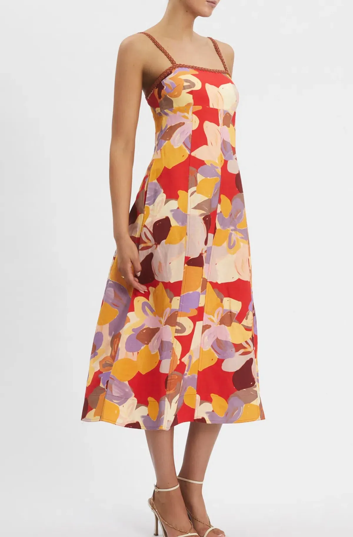 Rebecca Vallance Santiago Midi Dress in Multi Size AU 10 - Image 4