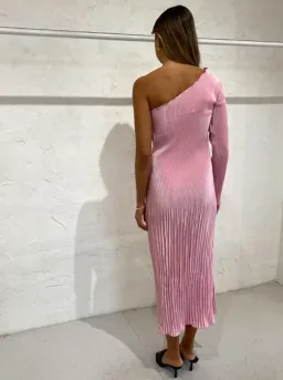 L'Idee Soiree Dress One Shoulder Sleeve Dress in Pink Size 8  for rent on The Volte - image 3