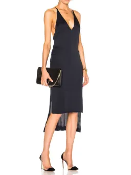 Dion Lee Fine Line Cami Slip Dress Navy Size 8 / S for rent on The Volte - image 1