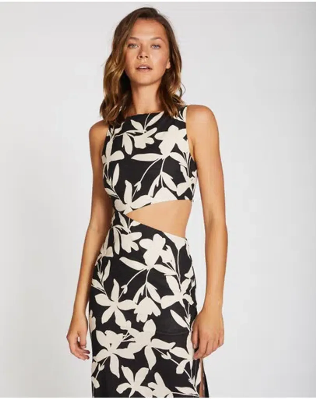 Lover Margot Linen Midi Dress Floral Size 10 - Image 6