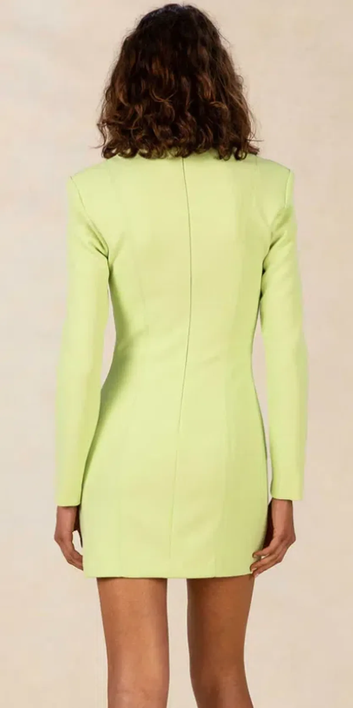 Misha Paulita Bonded Crepe Mini Dress Lime Punch Size 8/S - Image 3