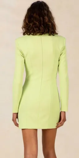 Misha Paulita Bonded Crepe Mini Dress Lime Punch Size 8/S for rent on The Volte - image 3