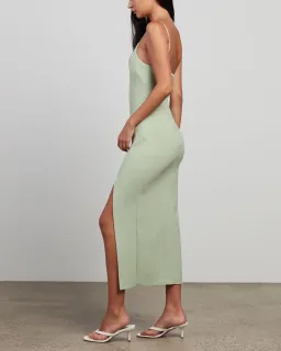 Bec & Bridge Fleur Asymmetric Midi Dress Avocado Size 8 for rent on The Volte - image 2