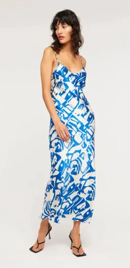 Ginia Fresco Dress Blue Multi Size 8 for rent on The Volte - image 3