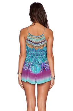 Camilla Shoestring strap playsuit Blue & Purple Sz 8 for rent on The Volte - image 2