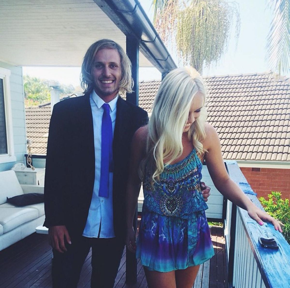 Camilla Shoestring strap playsuit Blue & Purple Sz 8 - Image 5