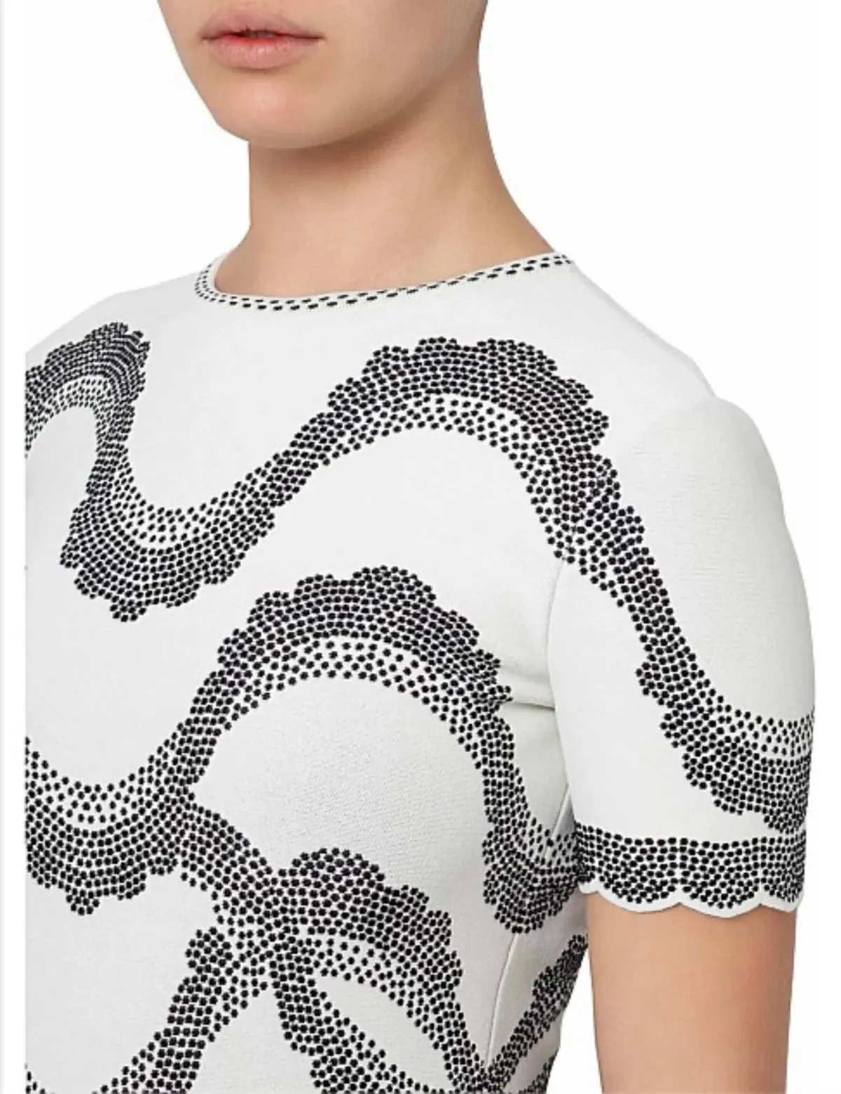 Alexander McQueen Knit Jacquard Short Sleeve Bodycon Dress S / AU 10 - Image 4