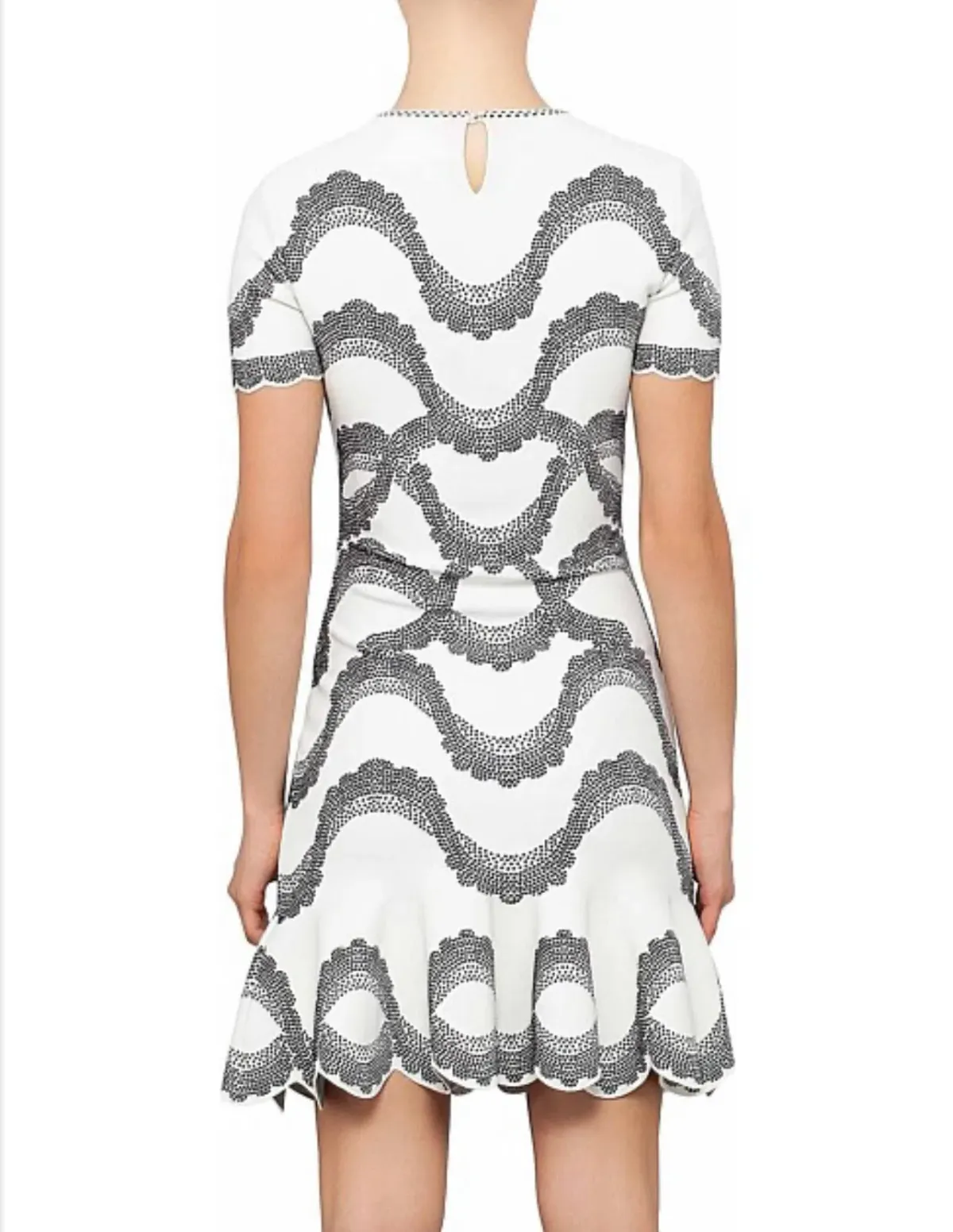 Alexander McQueen Knit Jacquard Short Sleeve Bodycon Dress S / AU 10 - Image 2