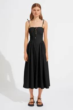 Steele the Label Midi Black Kate Dress in Black Ink Size 8 for rent on The Volte - image 1