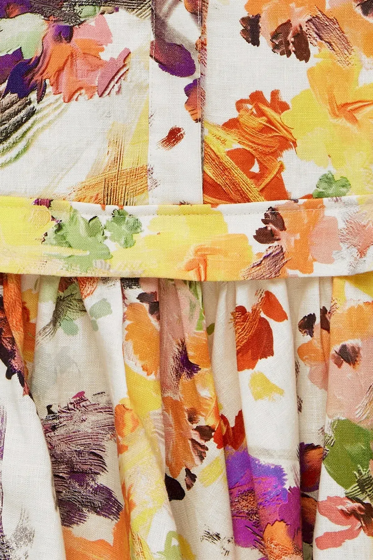 Leo Lin Poise Linen Shirt Dress Short Floral with Belt Size 8 - Image 2