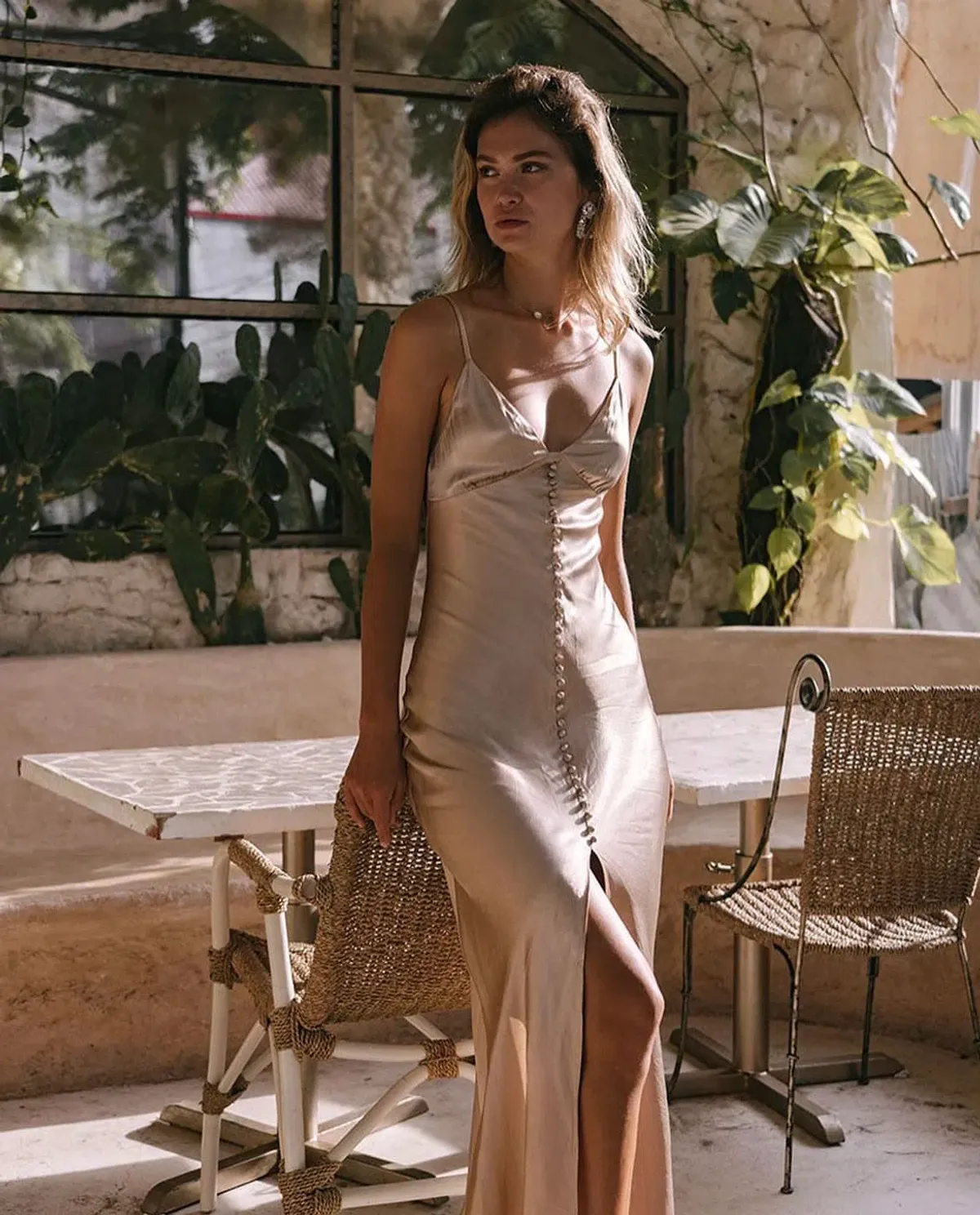 Shona Joy La Lune Bias Slip Dress in Dessert Rose Size 6 - Image 2