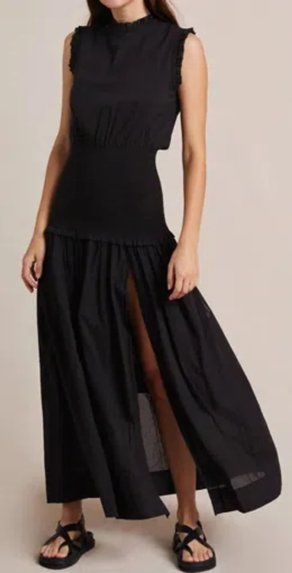 Bec & Bridge Felice Shirred Maxi Dress Black Size 8 / S - Image 2