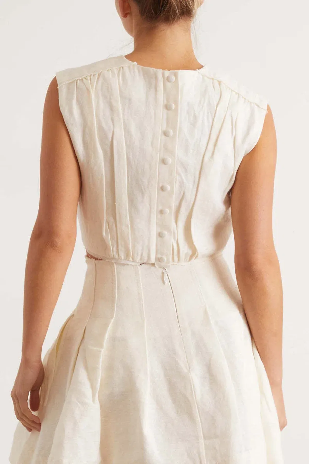 Aje Byblos Ring Cropped Top and Mini Skirt Set Ivory Size 10 / M - Image 3