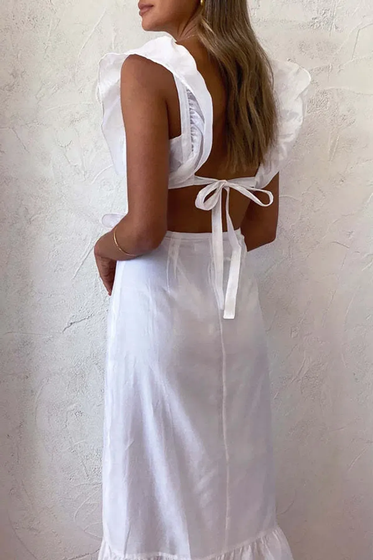 Sir the Label Franc Frill Midi Dress White Size AU 6 - Image 3