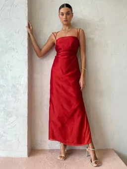 Sir the Label Lucelia Cut Out Midi Dress Red Size 10 for rent on The Volte - image 2