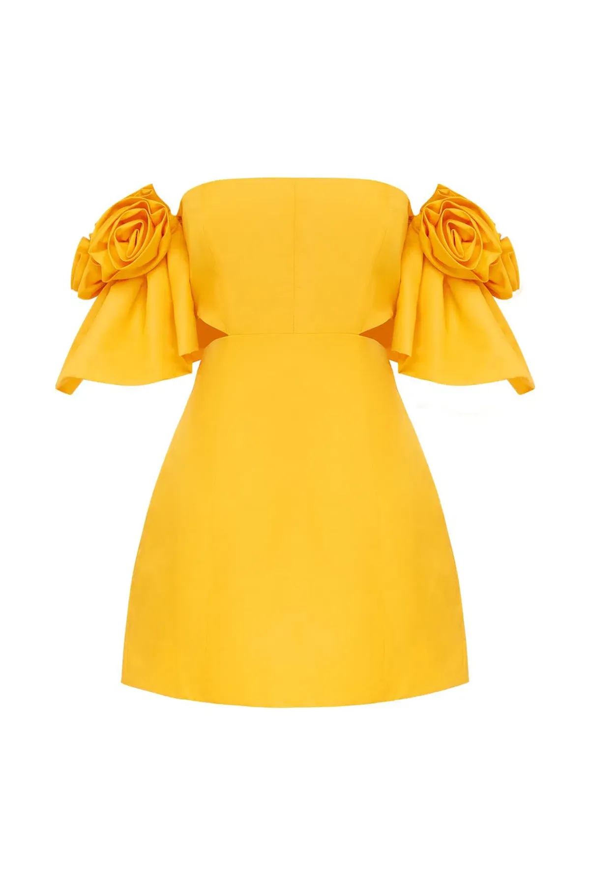 Alemais Macie Rosette Mini Dress in Saffron Yellow Size 6 - Image 7