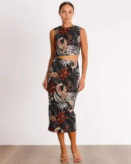 Pasduchas Keep Palm Midi Dress Print Size 8 for rent on The Volte - image 1