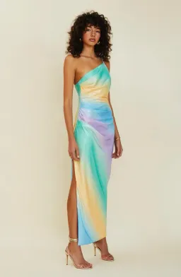 Suboo Ombre One Shoulder Split Maxi Multi Color Size S / AU 8 for rent on The Volte - image 2