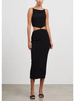Bec & Bridge Scout Cut Out Midi Dress Black Size AU 6 for rent on The Volte - image 1