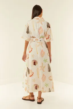 Palm Noosa Souvenir Midi Dress in Shells Size 10  for rent on The Volte - image 2