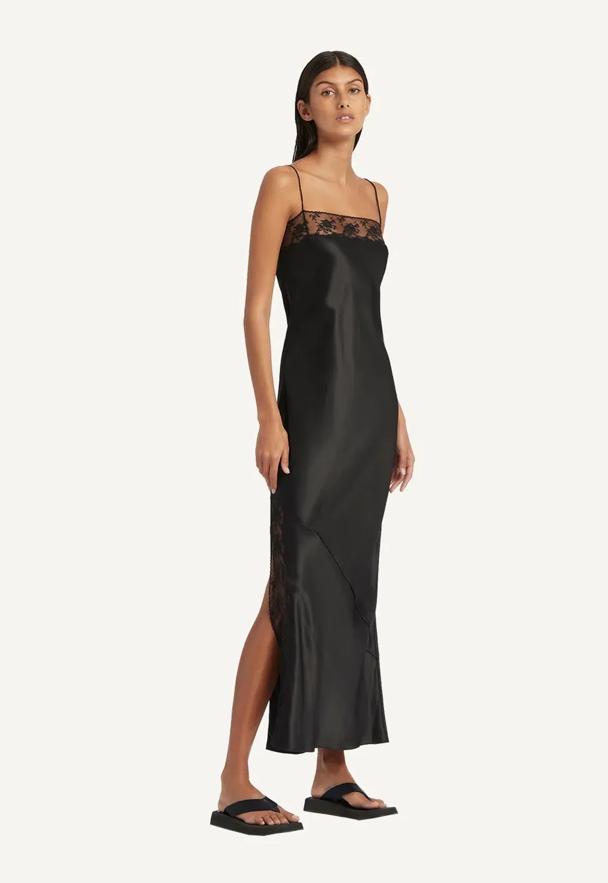 Sir the Label Willa Bias Midi Dress Black Size AU 10 - Image 1