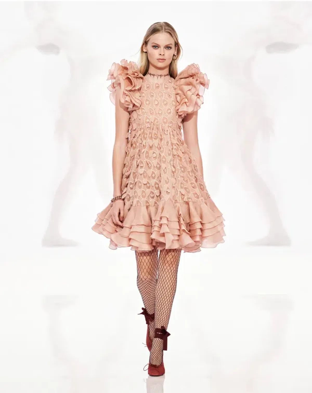 Zimmermann The Dancer Frilled Mini Dress in Blush Size 1 (AU 10) - Image 5