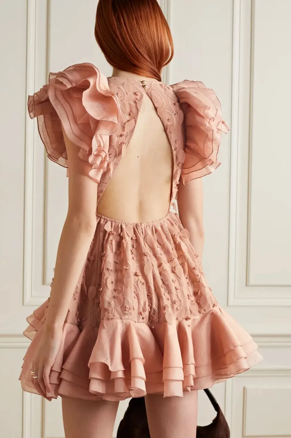 Zimmermann The Dancer Frilled Mini Dress in Blush Size 1 (AU 10) - Image 2
