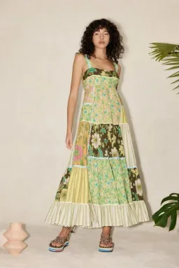 Alemais Winnie Spliced Midi Dress Multi Size AU 8 for rent on The Volte - image 1