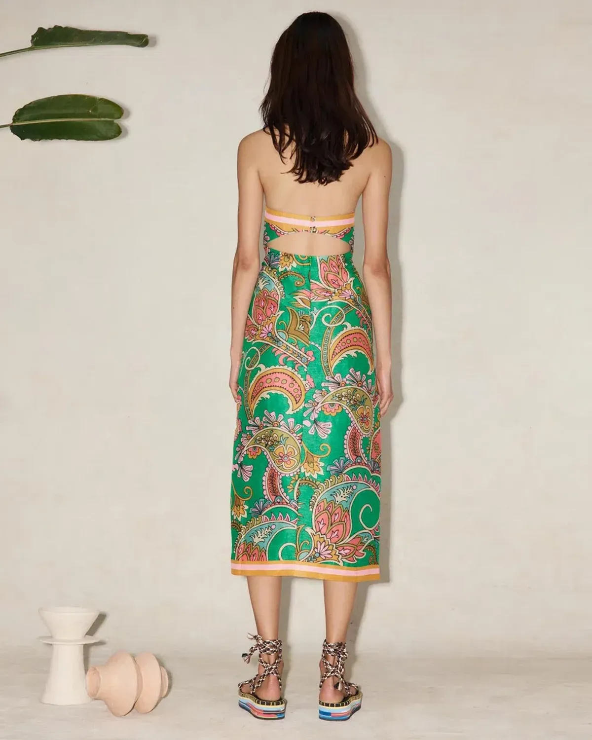 Alemais Marion Bodice Dress Emerald/Print Size 8 - Image 3