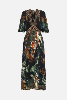 Camilla Easy Tiger New Season Full Length Waisted Dress With Hem Ruffle Black Size XS / AU 8 for rent on The Volte - image 4
