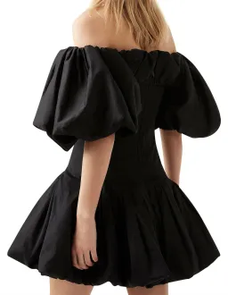Aje Arles Off Shoulder Mini Dress Black Size AU 6 for rent on The Volte - image 3