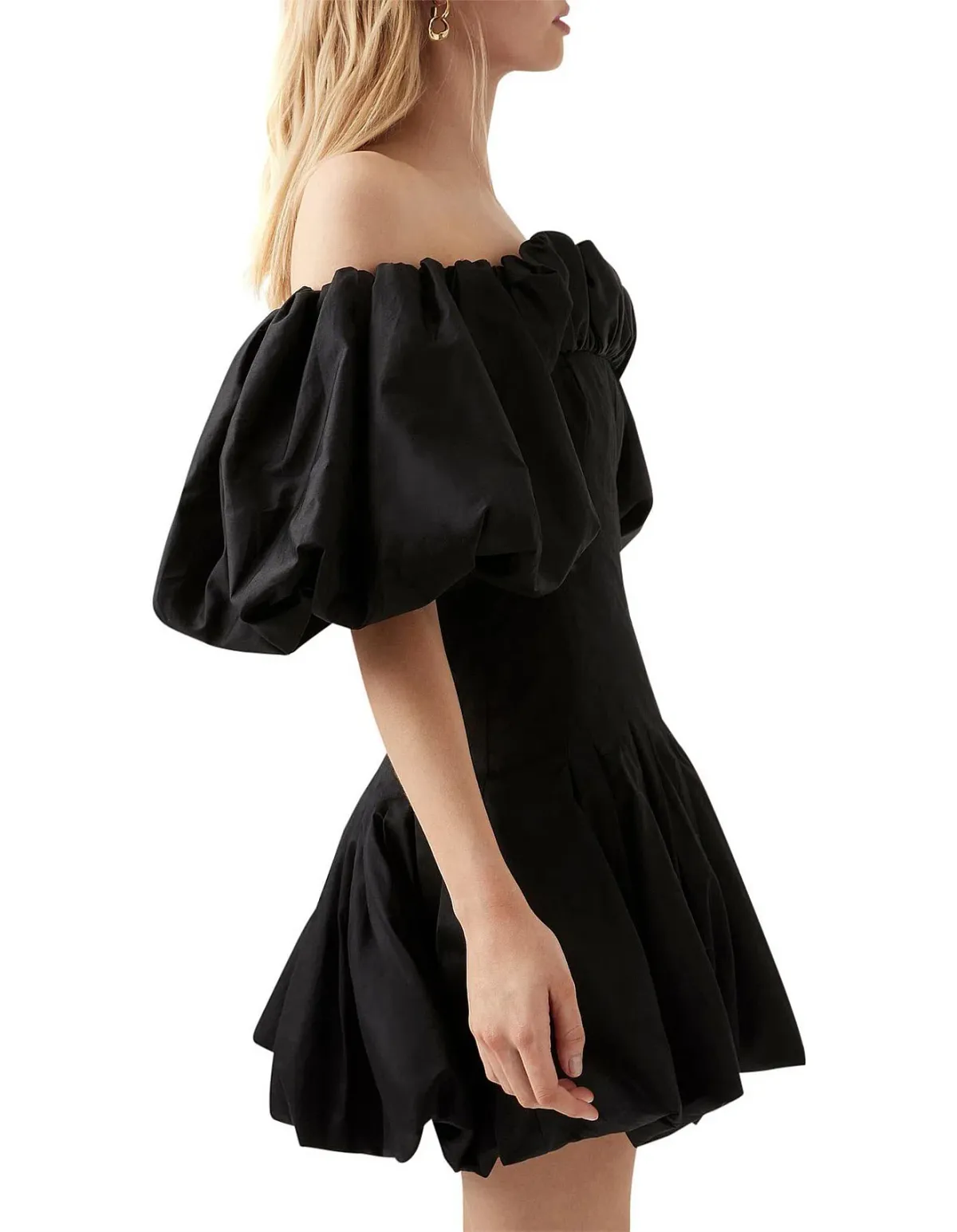 Aje Arles Off Shoulder Mini Dress Black Size AU 6 - Image 4