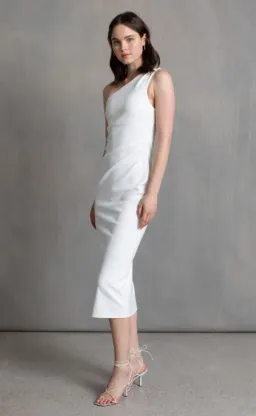 Bec & Bridge Be Mine Asym Midi Dress Ivory Size 10 / M for rent on The Volte - image 2