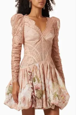 Zimmermann Dancer Lace Mini Dress Floral Size 1 / Au 10 for rent on The Volte - image 2
