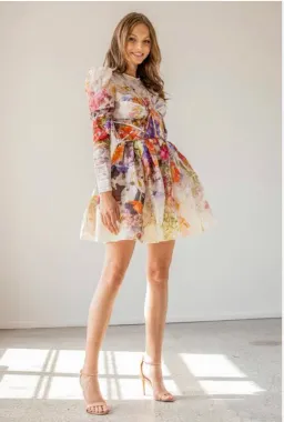 Zimmermann Prima Panelled Mini Dress Floral Size 1 / Au 10 for rent on The Volte - image 1