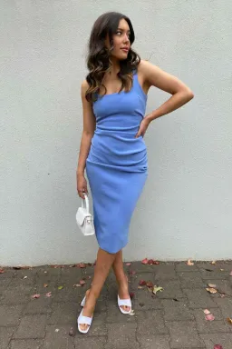 Bec & Bridge Karina Tuck Midi Dress Blue Size 6 / XS for rent on The Volte - image 3