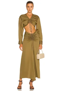 Christopher Esber Ruched Crop Top & Ruched Skirt Set Green Size M / Au 10 for rent on The Volte - image 1