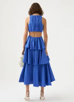 Aje Wave Cut Out Ring Midi Dress Marine Blue Size 8  for rent on The Volte - image 2