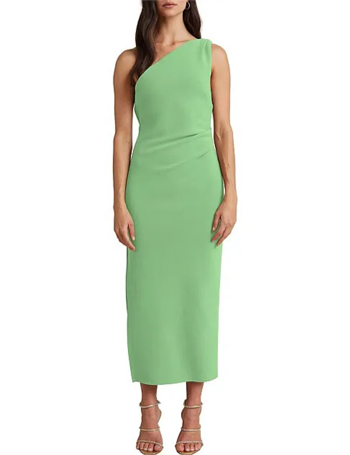 Bec & Bridge Clover Asymmetrical Midi Dress Green Size AU 6 - Image 1