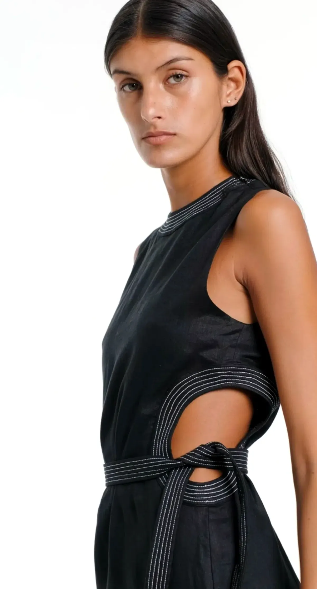 Sir the Label Vilma Cut Out Midi Dress Black Size 1 / AU 8 - Image 3