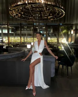 Sid Neigum Triple Loop Dress White Size AU 6 for rent on The Volte - image 2