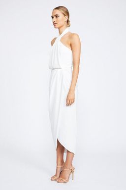 Shona Joy Core Knot Draped Dress White Size 8 for rent on The Volte - image 2