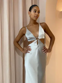 BEC & BRIDGE STONE MULTI FELIX V NECK MAXI DRESS - SIZE 10 AU/6 US(RRP $300 for rent on The Volte - image 3