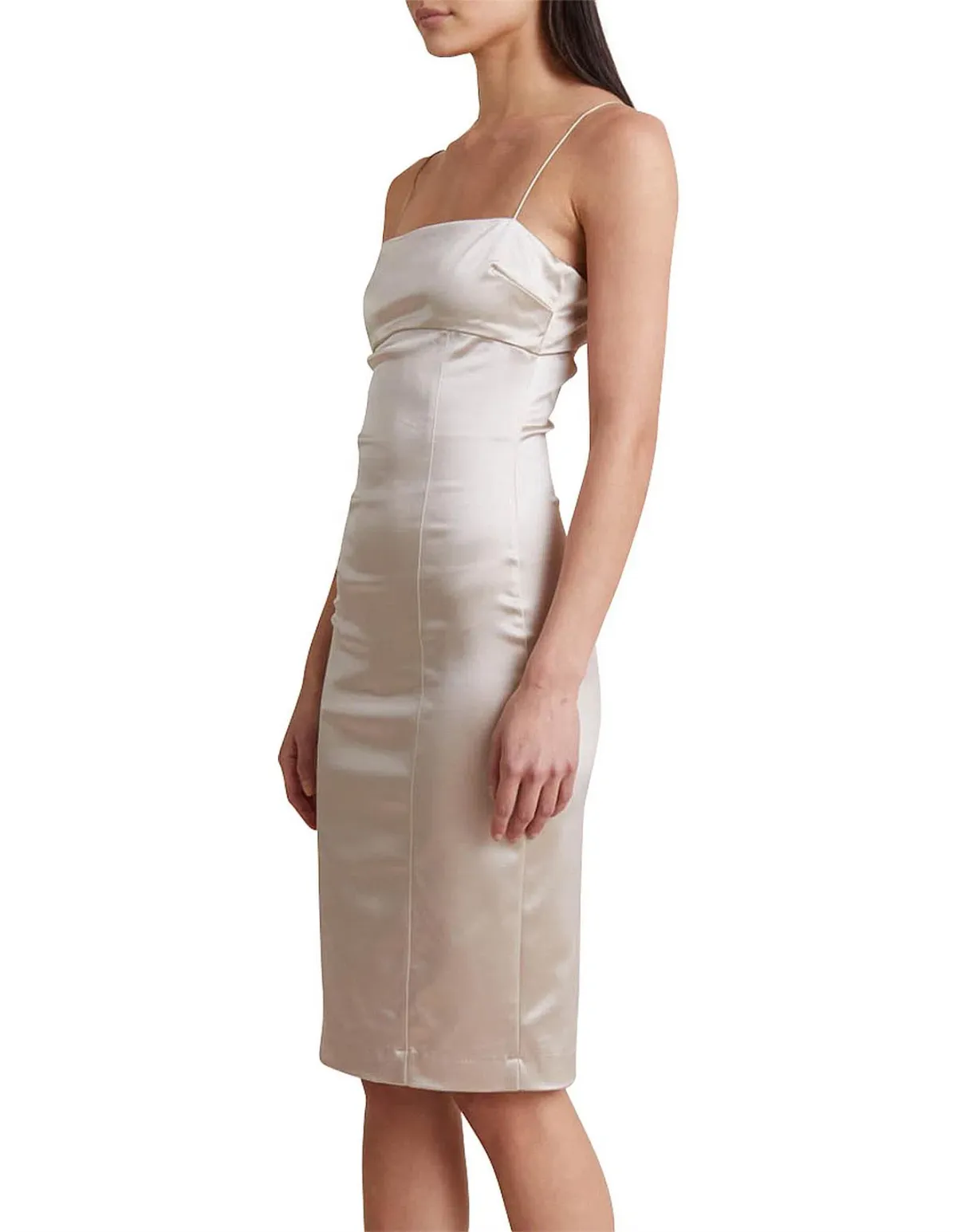 Bec & Bridge Champagne Heathers Midi Dress Beige Size 4 / AU 8 - Image 2